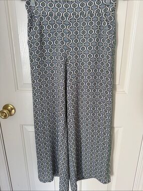 Max Studio Blue and White Wide Leg Pants